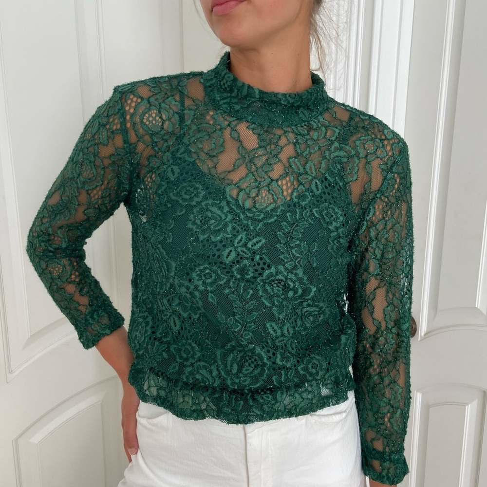 Custommade Green Lace Blouse